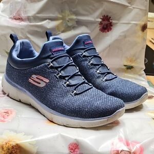 Skechers Women's Blue Two Tone Sneakers